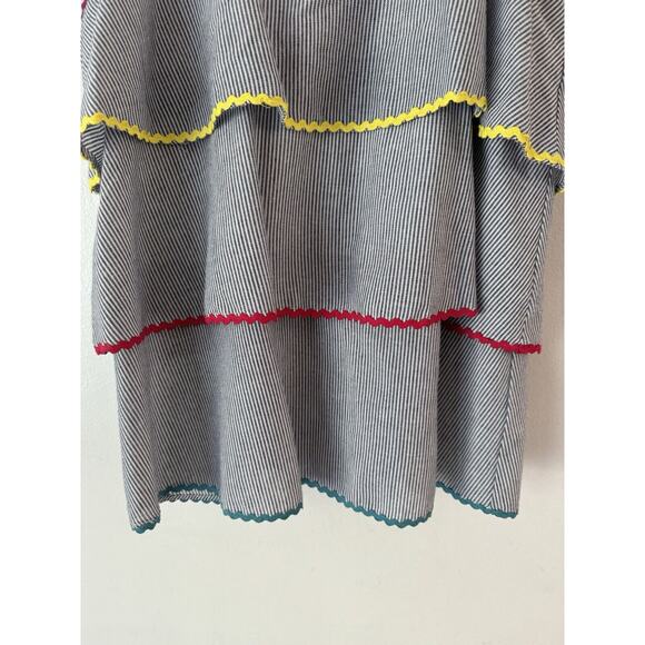 Andree By Unit Brandi Woven Tiered Rick Rack Trim Striped Tank Top Size Medium - Picture 4 of 8